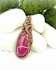 wisiory Wisiorek z różowym agatem  wire wrapping 7