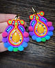kolczyki soutache Etniczne  kolczyki soutache z pomponami 3