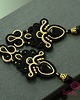 kolczyki soutache Czarno złote kandelabrowe kolczyki sutasz 3