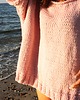 swetry damskie  Sweter handmade oversize  z wełną  pudrowy róż 5
