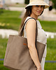torby na ramię Shopper BASIC z nubuku tapicerskiego w kolorze taupe 1