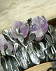 bransoletki wire wrapping surowe ametysty  - BRANSOLETA MANKIET - CUFF 2