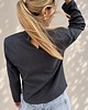 bluzki z długim rękawem damskie Herringbone Tweed / bawełniana bluzka w jodełkę 1