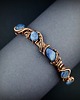 bransoletki wire wrapping Miedziana bransoleta mankietowa z kyanitem 8
