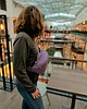 saszetka nerka Skórzana nerka z rączką fiolet 1