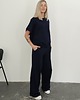 komplety damskie Chiara oversizowy komplet bezrękawnik i spodnie wide leg Navy granatowy 2