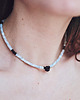chokery Choker Cygnum, czarna róża i masa perłowa 2