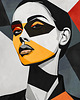 obrazy Abstract Woman with Geometric Shapes - dekoracja ścienna 1