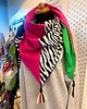 szale damskie Chusta patchworkowa zebra z fuksją 1