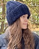 czapki damskie Buran - zimowa czapka z wełny peruwiańskiej granatowe nocne niebo 2