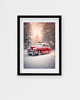 fotografia PLAKAT świąteczny, zimowa dekoracja, vintage auto 5