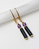 kolczyki z kamieniami Kolczyki pozłacane - Czarny Turmalin, Ametyst 1