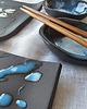 patery i talerze Błękitny ceramiczny zestaw do sushi dla 2 osób handmade 1