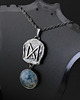 wisiory Runa Dagaz z agatem wężowym - srebrny amulet przemiany 2