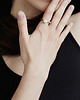 pierścionki srebrne PEARL ring / glossy silver with white pearl 1