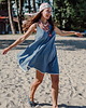 sukienki mini damskie Jedwabna sukienka na ramiączkach, MARINA, OCEAN BLUE 2
