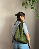 torby na ramię Hobo bag zielona różowa w paski dwustronna 1