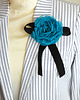 broszki Broszka z jedwabnym turkusowym kwiatem 3