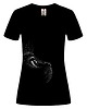 t-shirt damskie Koszulka czarna organiczna Spojrzenie kota 1