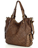 torby na ramię Miejska torebka z regulowanymi rączkami pleciona skóra handmade - brąz 6