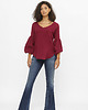 bluzki z długim rękawem damskie Jesienna bluzka Jana z muślinu bordowa 2
