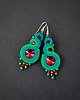 kolczyki soutache Ronja 16 czerwono-zielone kolczyki z sutaszu, srebro. 1