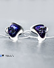 kolczyki wire wrapping Kolczyki srebrne wiszące BLACK ORCHIDEA 3
