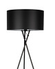 lampy podłogowe Lampa Podłogowa Hugo E27 Satyna Czarny abazur 1