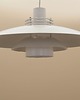 lampy wiszące Lampa wisząca Lyfa z lat 70., biały metalowy klosz, Dania 2