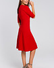 sukienki midi damskie Sukienka dzianinowa z dekoltem-czerwona(S-153) 1