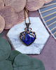 wisiory Miedziany wisiorek wire wrapping z lapisem lazuli #517 1