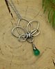 wisiory Wisiorek kwiat lotosu zielony onyks wire wrapping 3