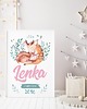 obrazy i plakaty do pokoju dziecięcego Metryczka z sarenkami - plakat 2