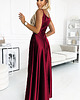 sukienki maxi damskie 299-13 CHIARA elegancka maxi satynowa suknia na ramiączkach - bordowa 2
