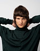 swetry męskie Sweter Męski OCELOT Zielony Butelkowy- wełniany golf 100% merino M/L 3