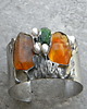bransoletki wire wrapping Bursztyn w zaroślach -  bransoleta mankiet CUFF 2