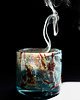 świece zapachowe Świeca Marin - Kwiat Lotosu, Bergamotka, Wetyweria - szkło z bąbelkami 1