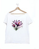 t-shirt damskie Krokusy Biały Oversize 1