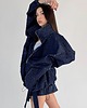 bluza bez kaptura damska Bluza jeansowa loosezip oversize denim dark blue 4