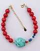 bransoletki z kamieni naturalnych Bransoleta z turkusem, koralem czerwonym, lapis lazuli 1