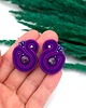 kolczyki soutache Kolczyki sutasz fioletowe sztyfty Largo z jaspisem małe lekkie 1