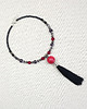 kolie Naszyjnik Choker z Czerwoną Kulą i Czarnym Chwostem - 7102 1