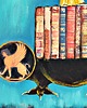 obrazy Anioł Bibliofil 12, oryginalny obraz ręcznie malowany, collage 2