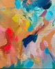 obrazy Kolorowy obraz abstrakcyjny  "EUPHORIA" 90X100 cm - ręcznie malowany 4
