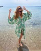 szlafroki damskie Szlafrok narzutka kimono w kontrastujący wzór kwiatowy 1