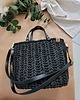 torebki do ręki Czarna torebka plecione Handmade - elegancka torebka damska do pracy 4