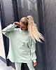 bluza bez kaptura damska Luźna bluza basic - mięta 3