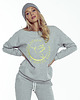 bluza bez kaptura damska Bluza dresowa bawełniana szara z haftem kolibra 2