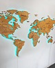 Ozdoby na ścianę Drewniana Mapa Świata Podświetlana LED 2