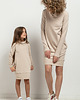komplety damskie Komplet sukienek z kominem i kieszeniami dla mamy i córki, model 37, cappuccino 4